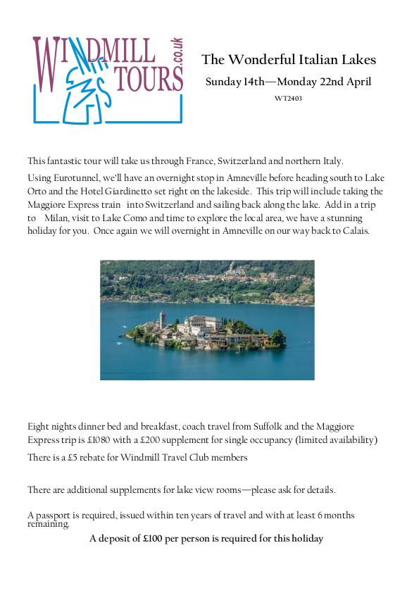 The Wonderful Italian Lakes Flyer